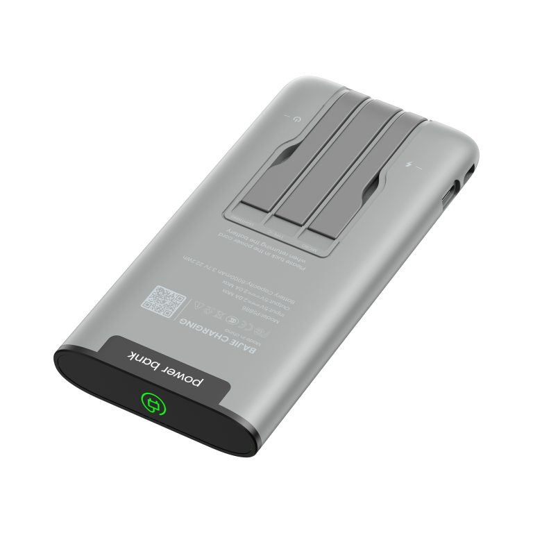 power bank-充电宝-PS886-灰色-斜背顶面-1